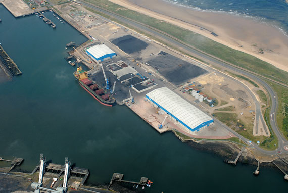 Computer-generated aerial view of the North Blyth biomass power station